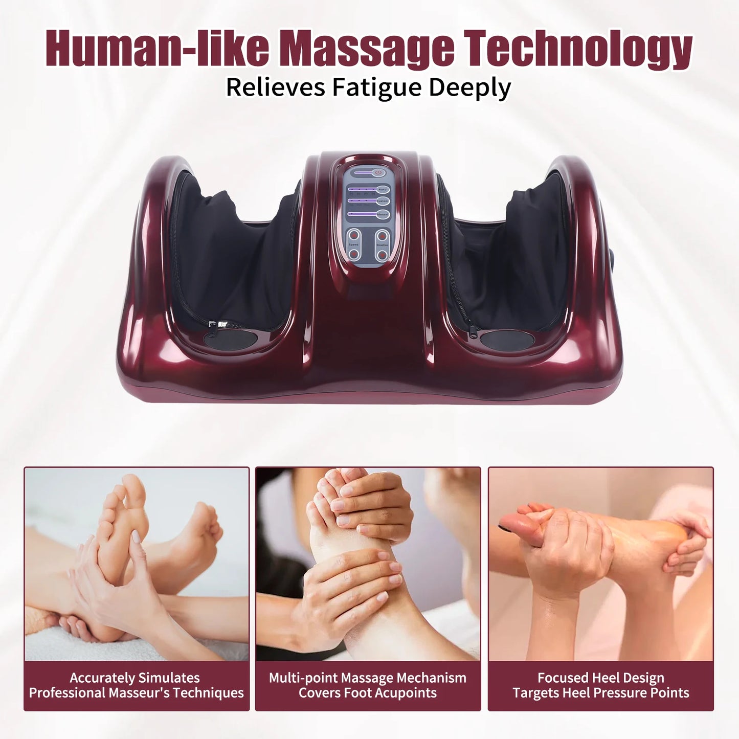 Foot Massager Shiatsu with Kneading, Rolling and Air Compression, Relieves Plantar Fasciitis and Revitalizes Tired Feet