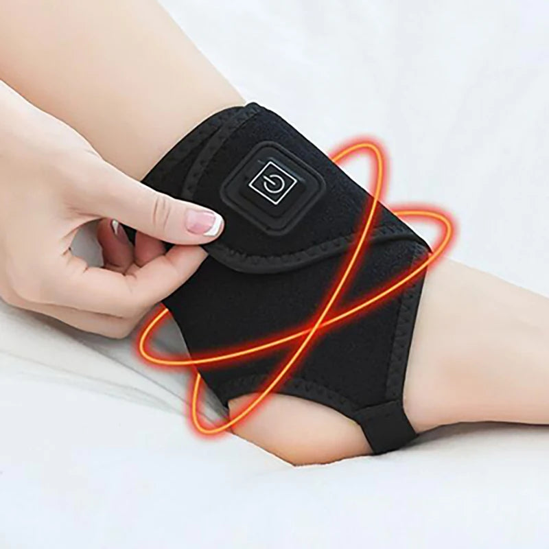 Ankle Protection Strap for Autumn and Winter Warmth Black Adjustable Heating Strap Lightweight and portable