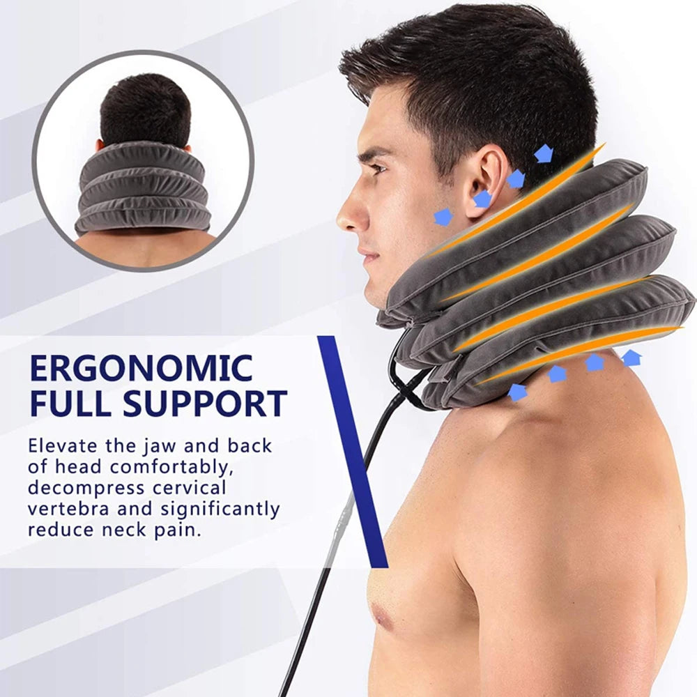 Neck Support Cushion Inflatable Air Cervical Neck Traction Device Body Relaxing Tractor Support Massage NECK Pillow