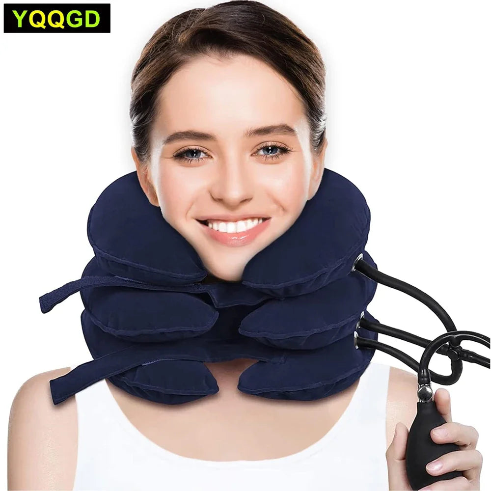 Neck Support Cushion Inflatable Air Cervical Neck Traction Device Body Relaxing Tractor Support Massage NECK Pillow