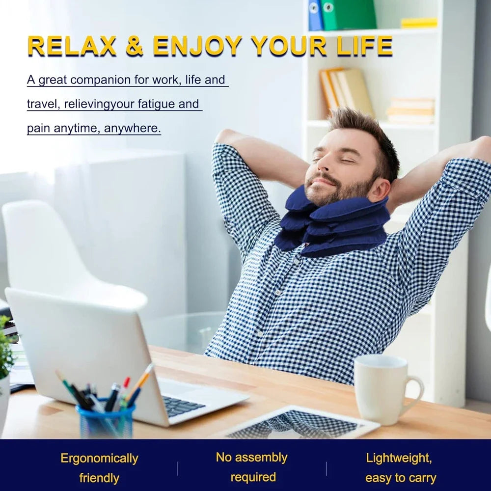 Neck Support Cushion Inflatable Air Cervical Neck Traction Device Body Relaxing Tractor Support Massage NECK Pillow
