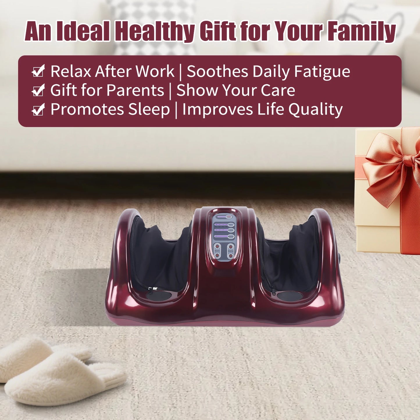 Foot Massager Shiatsu with Kneading, Rolling and Air Compression, Relieves Plantar Fasciitis and Revitalizes Tired Feet