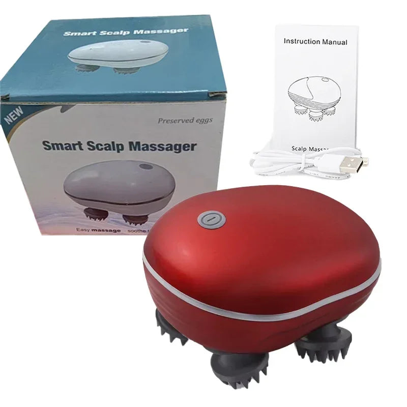 Electric Scalp Head Massager Red Light Therapy Antistress Relax Body Massage Remove Muscle Tension Tiredness Massageador Tool