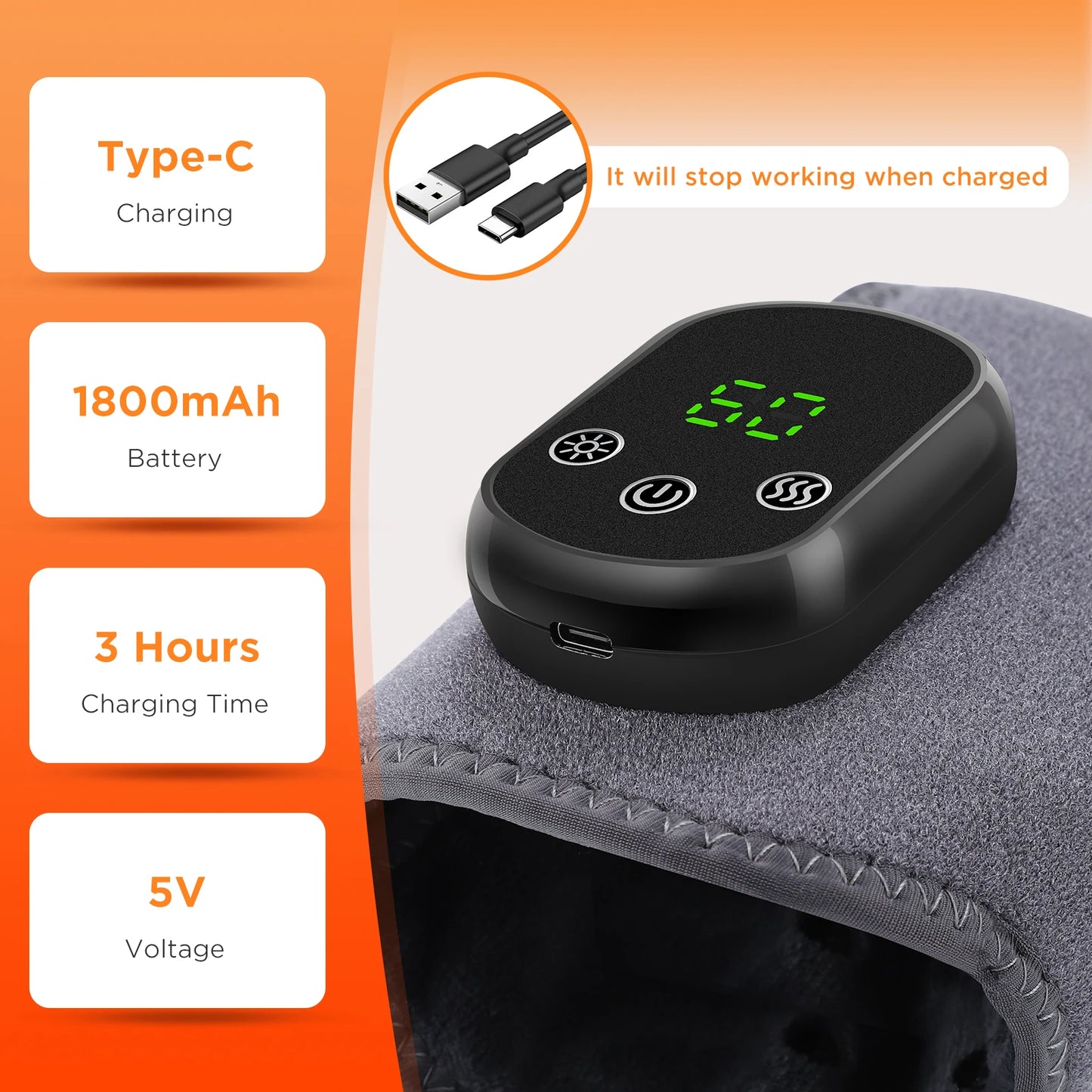 Electric Heating Wrist Massager Vibration Hot Compress Hand Brace Hand Wrist Guard Warm Heating Pad Wristband Rechargeable