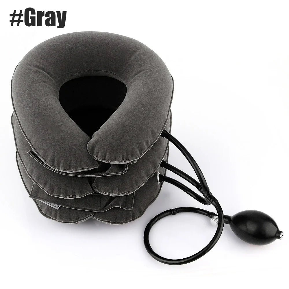 Neck Support Cushion Inflatable Air Cervical Neck Traction Device Body Relaxing Tractor Support Massage NECK Pillow