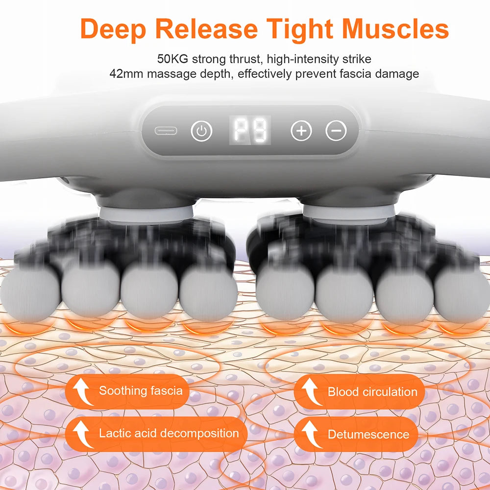 42 Massage Heads Massage Gun Deep Tissue Muscle Wireless High Frequency Vibration Masajeador Body Back Leg Neck Massager